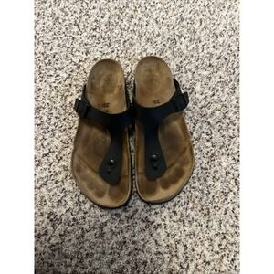 Birkenstock Gizeh Thong Sandals - Black Leather - EU 46 US 13